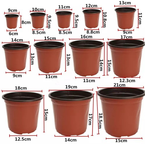 Plastic plant flower pots - plastic,